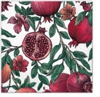 Diverse, diverse Servietten Servietten Cocktail, Servietten Cocktail 20x Granatapfel, 25x25cm