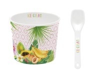 Easy Life, 6x Ice Cream Porzellan Eisbecher in GB, ´´Banane, Ø 8.5 cm, Ice Cream Eisbecher 