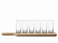 Coop, Coop Trinkgläser LSA, Paddle Wodka Set Unterteil aus Eiche L40cm transparent