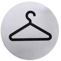 andersign, Türsymbol KLEIDERBÜGEL, Türsymbol Kleiderbügel seidenmatt poliert selbstkleb. 7.5cm