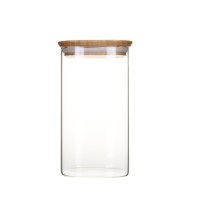 Coop, Coop Vorratsdose Pebbly, Vorratsglas mit Bambusdeckel 1.4l 11x11x20cm