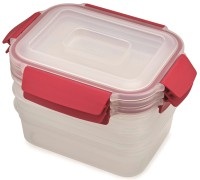 Joseph joseph, 4x Nest Lock Vorratsdosenset 3-tlg. (3x 1.1L), rot, Aufbewahrungsboxen Nest Lock plastikmaterial rot / 3er-Set, ineinander stapelbar - 3 x 1,1 l - Joseph Joseph rot en plastikmaterial