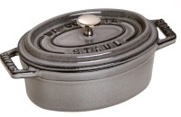 STAUB, 1x Topf oval grau 2.35 lt., 23cm, Cocotte 23cm, oval, Grau, Gusseisen 2.35l