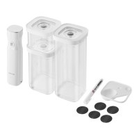 Zwilling, 6tlg Cube Vakuum Starter Set S transparent-weiss, Zwilling Vakuumbehälter »Fresh and Save Cube Box Set 6-teilig«, (6 tlg.)