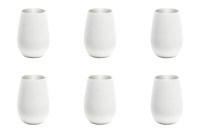Stölzle Lausitz, Stölzle Lausitz - 6er-Set Gläser Olympic - Weiss und Silber, Elements Becher 465ml weiss/silber