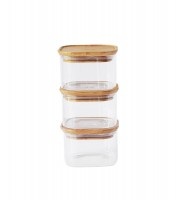 Diverse, diverse Vorratsglas Pebbly, 3er Set Vorratsglas mit Bambusdeckel 0.5lt