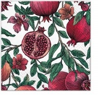 Diverse, diverse Servietten Servietten Cocktail, Servietten Cocktail 20x Granatapfel, 25x25cm