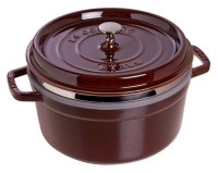 STAUB, 1x Topf rund m. Dampfeinsatz Vitamin Grenadine 5.2 lt., 26cm, Cocotte mit Dämpfeinsatz 26cm, rund, Grenadine, Gusseisen