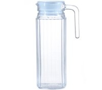 CONFORAMA, Krug QUADRO Plastik Durchsichtig, Quadro Glaskrug 1lt mit Deckel weiss
