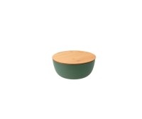 Pebbly, Salatschüssel mit Bambusdeckel, grün, D23.5cm, Salatschüssel mit Bambusdeckel, grün, D23.5cm