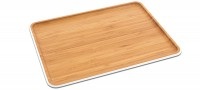 Pebbly, Pebbly - Serviertablett MATTIA - Holz - bambus/weiss - 30/40/2 cm, Serviertablett L, weiss 40x30cm