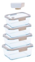 Pebbly, 5er Set Pebbly Vakuum Vorratsdosen aus Glas inkl. Vakuumpump, diverse Vorratsdose Pebbly