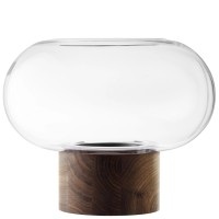 LSA International, Oblate Vase Laterne Ø35cm, H28cm - klar walnuss, Oblate Vase Laterne D35cm, H28cm transparent walnuss