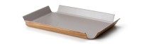 Continenta, Continenta rutschhemmendes Tablett Holzoptik, 45 x 34 cm, Tablett rutschfest taupe metallic, 45x34 cm