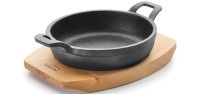 LACOR, Lacor - Gusseisen-Schmortopf Ø15 cm - Hellbraun und Schwarz, Magma Bratentopf rund D15.5cm inkl Servierbrett