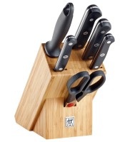 Zwilling Kitchen, 1x ZWILLING Gourmet Messerblock, natur, 7-tlg., Zwilling Messerblock »Gourmet 7-teilig«
