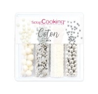 Scrap Cooking, 4er Set Zuckerdekors, Cotton Mix, 61g, 4er Set Zuckerstreusel Mix Mix Cotton silber 61g