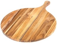 Teak Haus, Teak Atlas Brett mit Griff rund, Ø 36 x 1.4 cm, Specialty Servierbrett Atlas mit Griff rund D36cm H4cm