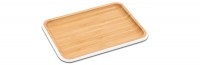 Pebbly, Pebbly - Serviertablett MATTIA - Holz - bambus/weiss - 15/22/2 cm, Serviertablett S, weiss 22x15cm