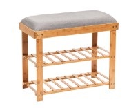 Zeller, Zeller - Schuhbank 2 Bambus Polyester - 60 x 29 x 50 cm, Zeller Present Schuhbank