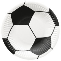 PAW, Pappteller rund 8x Fussball, 18cm
