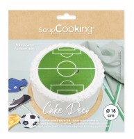 Scrap Cooking, Tortenaufleger essbar aus Zuckerpapier Fussball D18cm