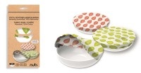nuts, Nuts - Pflanzenwachstuch unbewachst vegan rund, 3er Set, 30,25,20cm - 3 Farbtöne, 3er Set Textildeckel Blätter S,M,L