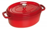 STAUB, 1x Topf oval mini Vitamin Kirschrot 0.25 lt., 11cm, Mini Cocotte 11cm, oval, Kirsch-Rot, Gusseisen 0.25l