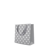 Diverse, diverse Geschenktasche Maison, Geschenktüte grau/weiss m. Punkten 17x6x17cm