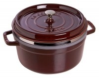 STAUB, 1x Topf rund m. Dampfeinsatz Vitamin Grenadine 5.2 lt., 26cm, Cocotte mit Dämpfeinsatz 26cm, rund, Grenadine, Gusseisen