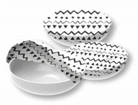 nuts, 3er Set Textildeckel , S,M,L, Nuts Innovations - Bowl Cover Ethno assortiert 3er Set, One Size, Schwarz
