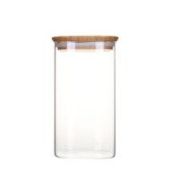 Coop, Coop Vorratsdose Pebbly, Vorratsglas mit Bambusdeckel 1.4l 11x11x20cm
