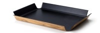 Continenta, Continenta Rutschfest Tablett, Tablett rutschfest schwarz metallic, 45x34 cm