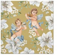 Diverse, Servietten Lunch 20x Engel/Blumen, 33x33cm, 