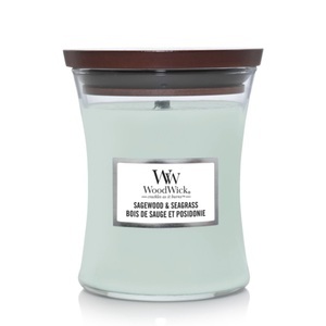 WoodWick, WoodWick - Medium Jar Duft Kerze mit Holz Docht (10.17286.013E) - Sagewood & Seagrass, Woodwick Duftkerze »Sagewood & Seagrass Medium Jar«