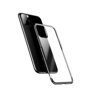 Baseus, Baseus - iPhone 11 Hardcase Hülle Anti-Fingerprint + Galvanisierter Rahmen - Schwarz / Transparent, 