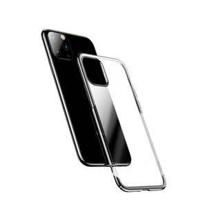 Baseus, Baseus - iPhone 11 Pro Hardcase Hülle Anti-Fingerprint + Galvanisierter Rahmen - Silber / Transparent, 