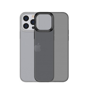 Baseus, Baseus - iPhone 13 Pro Max Gummi Hülle Case Simple Series Ultra Thin 0.7 mm - Transparent / Schwarz, 