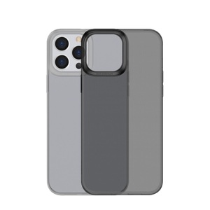 Baseus, Baseus - iPhone 13 Pro Max Gummi Hülle Case Simple Series Ultra Thin 0.7 mm - Transparent / Schwarz, 