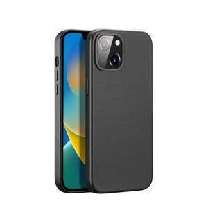 Dux Ducis, Dux Ducis - iPhone 14 MagSafe Hardcase Leder Hülle Back Case - Schwarz, 