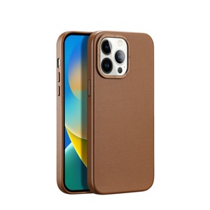 Dux Ducis, Dux Ducis - iPhone 14 Pro Max MagSafe Hardcase Leder Hülle Back Case - Braun, 