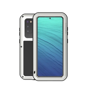 Love Mei, LOVE MEI - Samsung Galaxy S20 / S20 5G Silikon Metall Outdoor Case + Panzerfolie - Silber, 