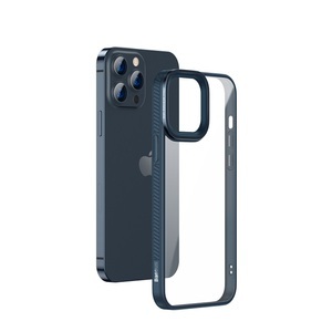 Baseus, Baseus - iPhone 13 Pro Hybrid Hardcase Hülle TPU Bumper Anti-Fingerprint + Acryl Rückseite - Blau / Transparent, 