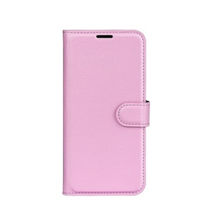 Sonstige Marke, iPhone 14 Plus Leder Tasche Flip Cover Litchi Look - Rosa, 