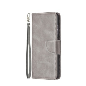 Sonstige Marke, Samsung Galaxy A13 Leder Tasche Flip Cover mit Kartenfach + Handschlaufe - Grau, 