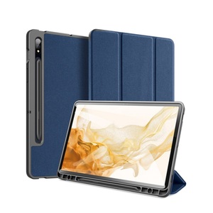 Dux Ducis, Dux Ducis - Samsung Galaxy Tab S8 / Tab S7 Tasche Smart Cover Hülle Stoff Design mit Apple Pencil Halterung - Blau, 