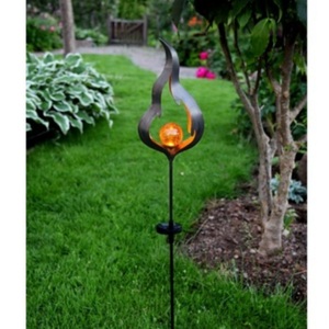 Star Trading, LED Solar-Flamme Melilla mit Stab, schwarzfarbend, Star Trading - Solarleuchte SOLAR MELILLA - schwarz - 13/85 cm