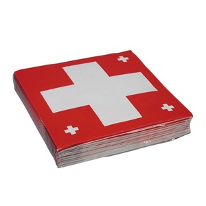 Haushaltsware, Haushaltsware Servietten, (20er Set) 33x33cm Einweg Servietten Party Tisch Dekoration - Schweizer Kreuz