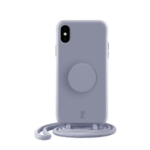 Just Elegance, PopSockets - (by Just Elegance) iPhone Xs / X 3in1 Necklace Gummi Hülle + Handykette (150cm) + PopSockets (30019) - Lila, 
