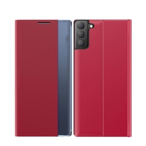 Sonstige Marke, Samsung Galaxy S21 FE 5G Stoff Tasche Smart View Flip Cover - Rot, 